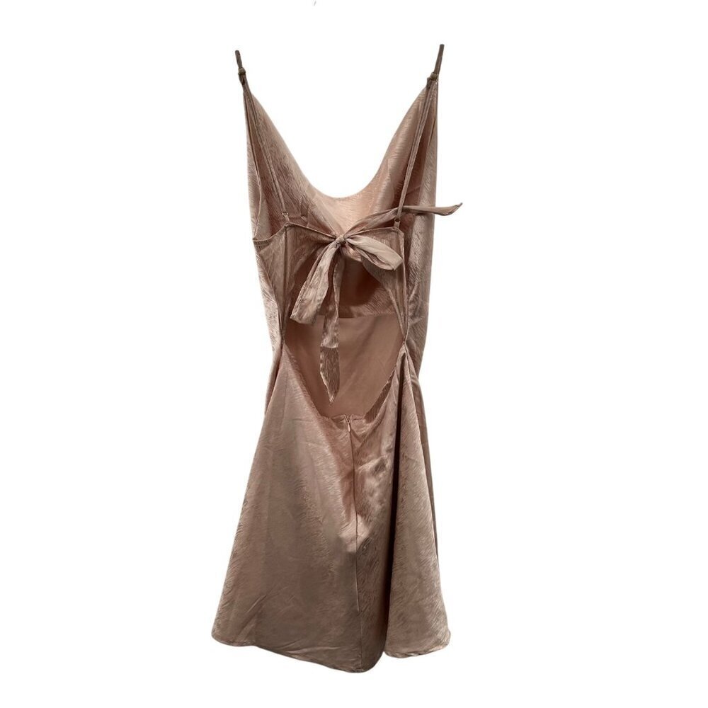 American Threads Women's Cowl Neck Slip Dress Blush Size Small Cut Out Back - Picture 7 of 9